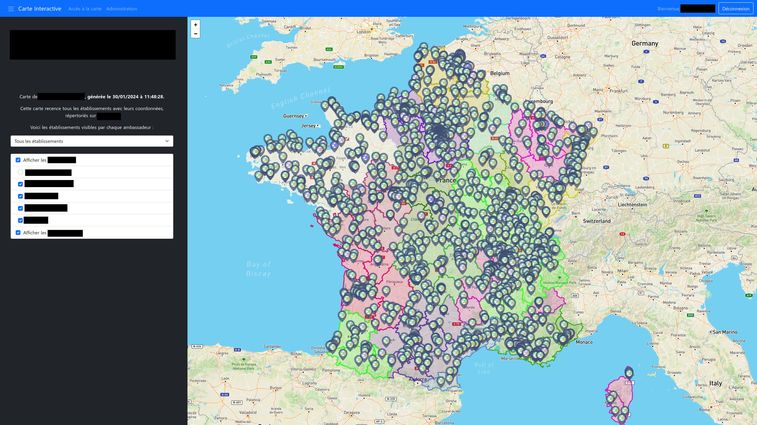 La map interactive La map interactive